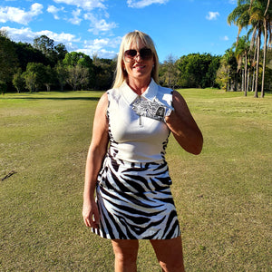 Women's Sleeveless Golf Top - Dancing Zebra