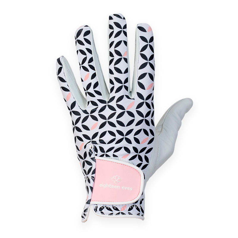 Women's Leather Golf Glove - Moroccan Oasis White